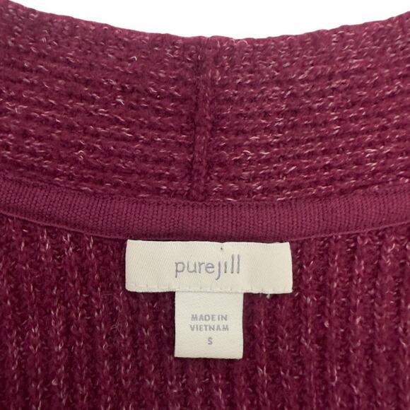 J.Jill Pure Jill Women Ribbed V-Neck Tunic Sweater S Purple Fuchsia Pink Purple - Picture 5 of 9